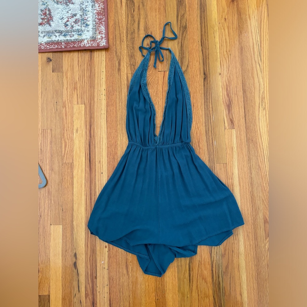 Blue halter romper